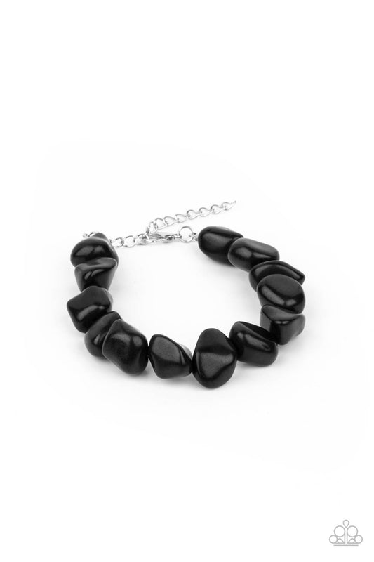 Paparazzi Prehistoric Paradise Black Stone Clasp Bracelet