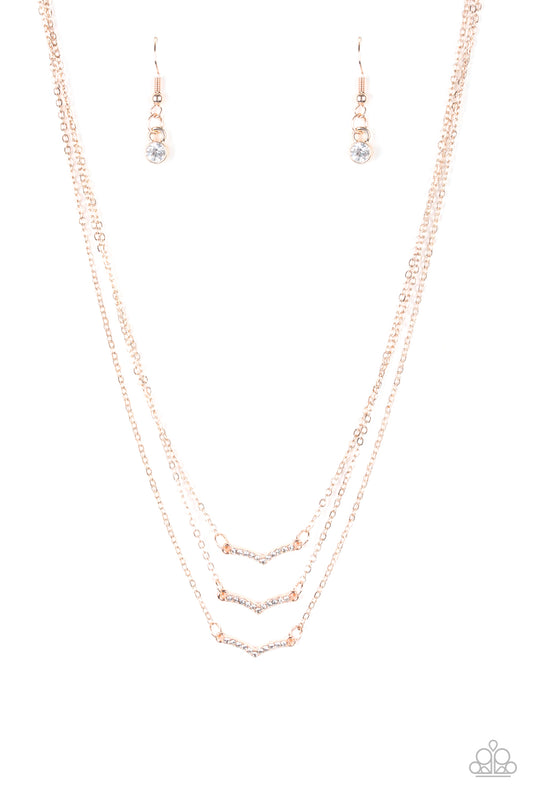 Paparazzi Pretty Petite Rose Gold Short Necklace