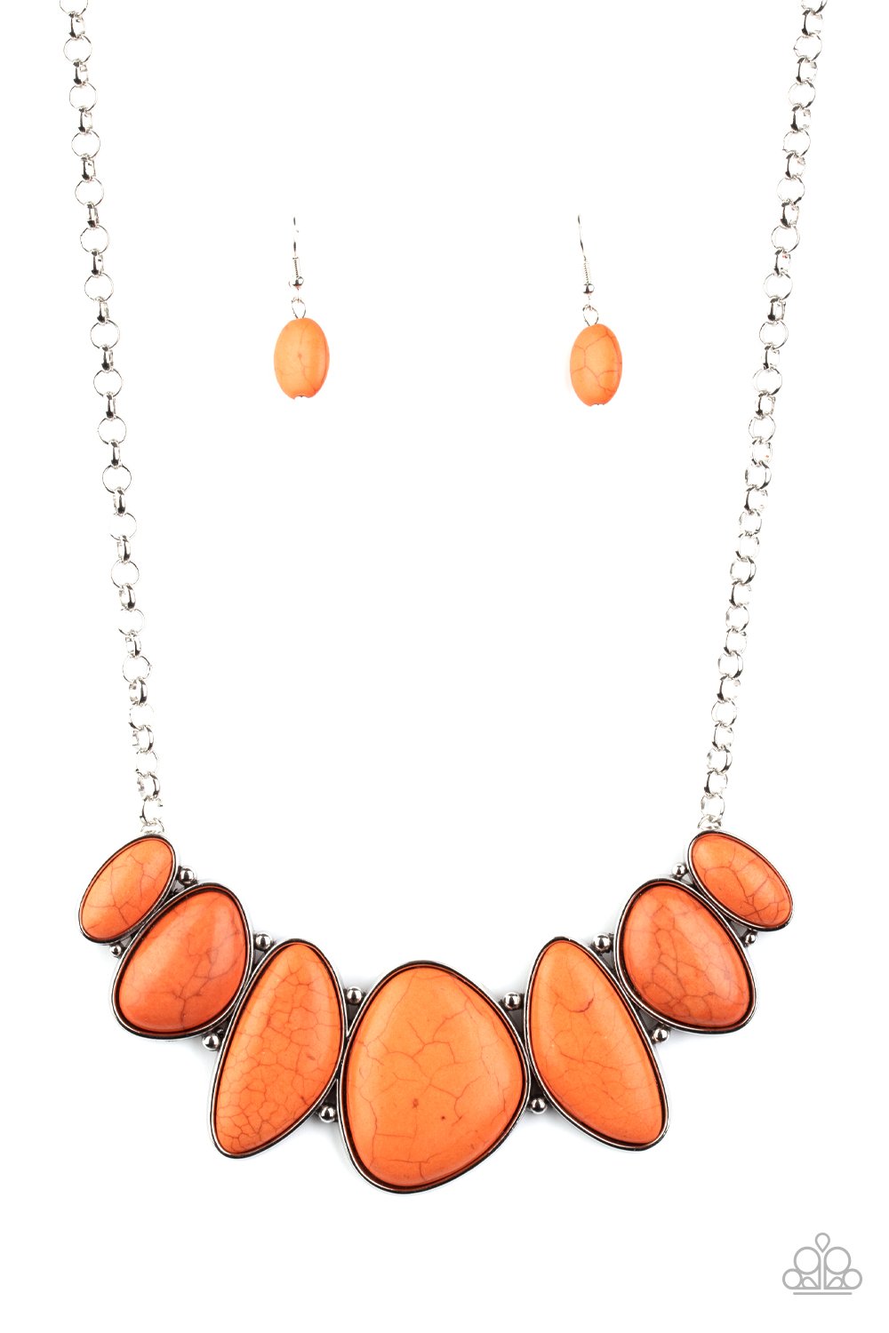 Paparazzi Primitive Orange Stone Short Necklace