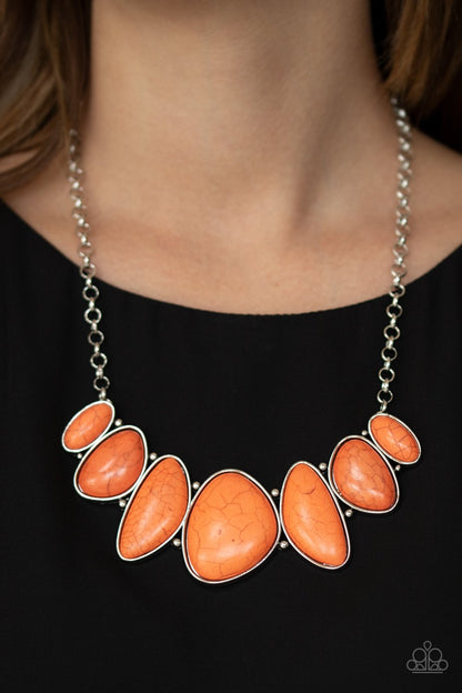 Paparazzi Primitive Orange Stone Short Necklace