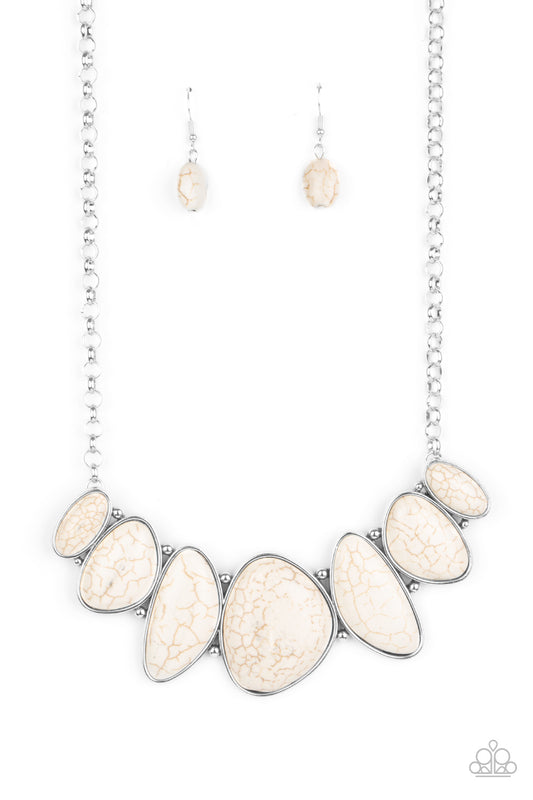 Paparazzi Primitive White Stone Short Necklace