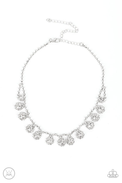 Paparazzi Princess Prominence White Short Necklace - Life Of The Party Exclusive November 2021