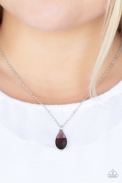 Paparazzi Prismatically Polished Purple Short Necklace - P2DA-PRXX-107XX