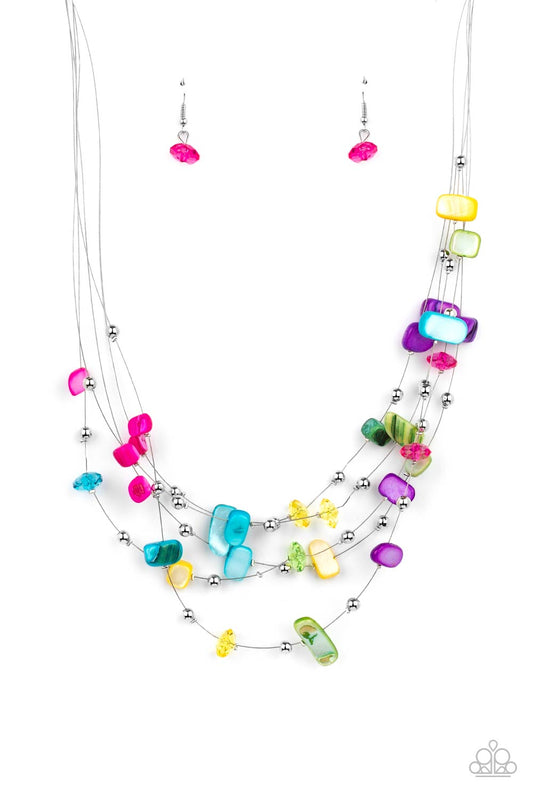 Paparazzi Prismatic Pebbles Multi Short Necklace