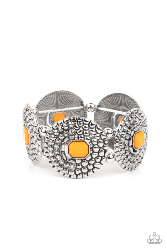 Paparazzi Prismatic Prowl Orange Stretch Bracelet