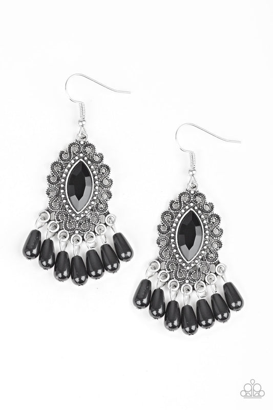 Paparazzi Private Villa Black Fishhook Earrings