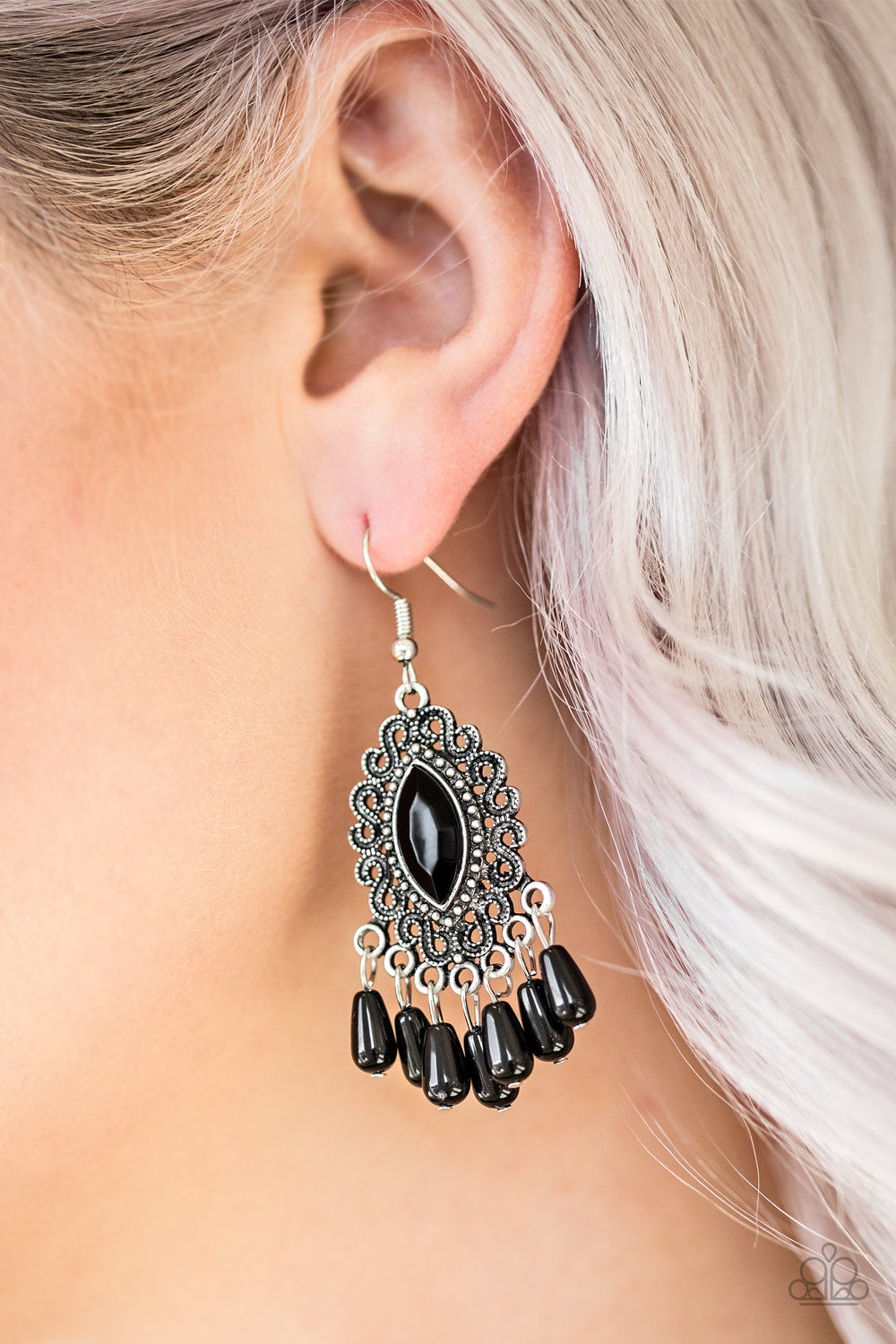 Paparazzi Private Villa Black Fishhook Earrings