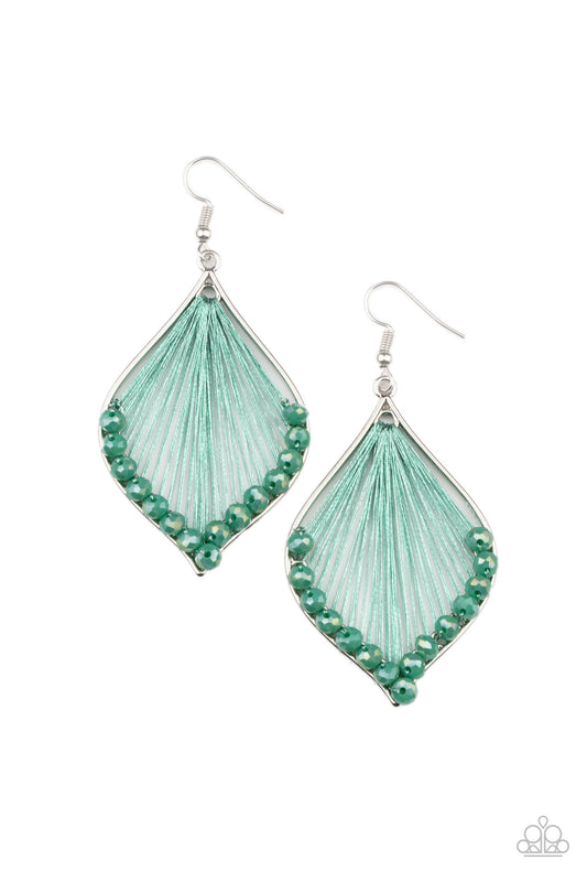 Paparazzi Pulling at My HARP-strings Green Fishhook Earrings