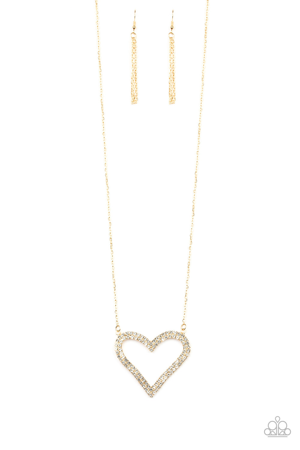 Paparazzi Pull Some HEART-Strings Gold Long Necklace