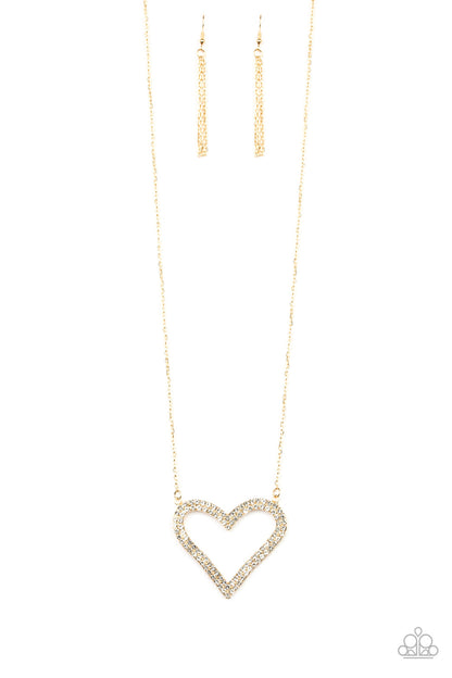 Paparazzi Pull Some HEART-Strings Gold Long Necklace
