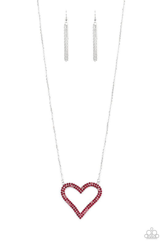 Paparazzi Pull Some HEART-Strings Red Long Necklace