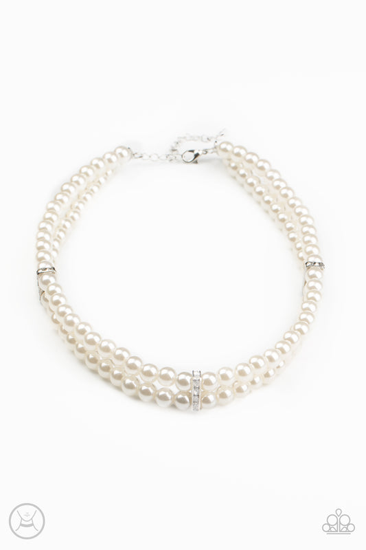 Paparazzi Put On Your Party Dress White Choker Necklace - P2RE-WTXX-326XX