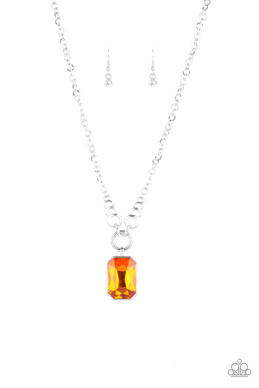Paparazzi Queen Bling Orange Short Necklace