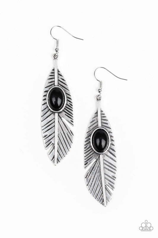 Paparazzi Quill Thrill Black Fishhook Earrings