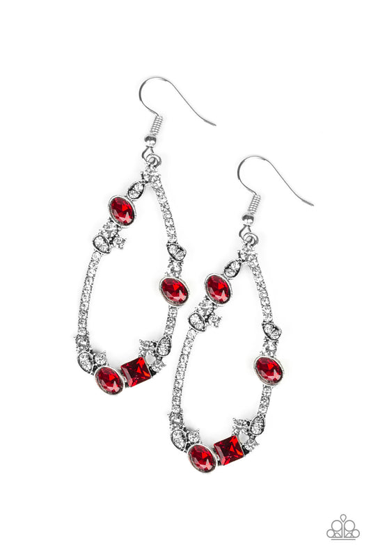 Paparazzi Quite The Collection Red Fishhook Earrings - P5ED-RDXX-040XX