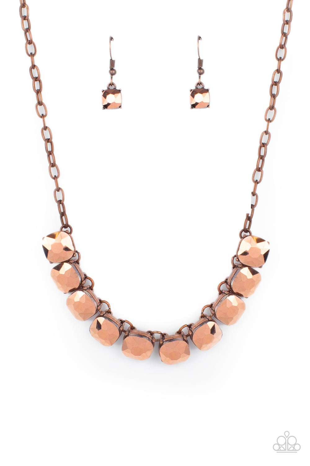 Paparazzi Radiance Squared Copper Short Necklace