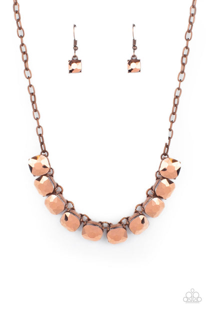 Paparazzi Radiance Squared Copper Short Necklace