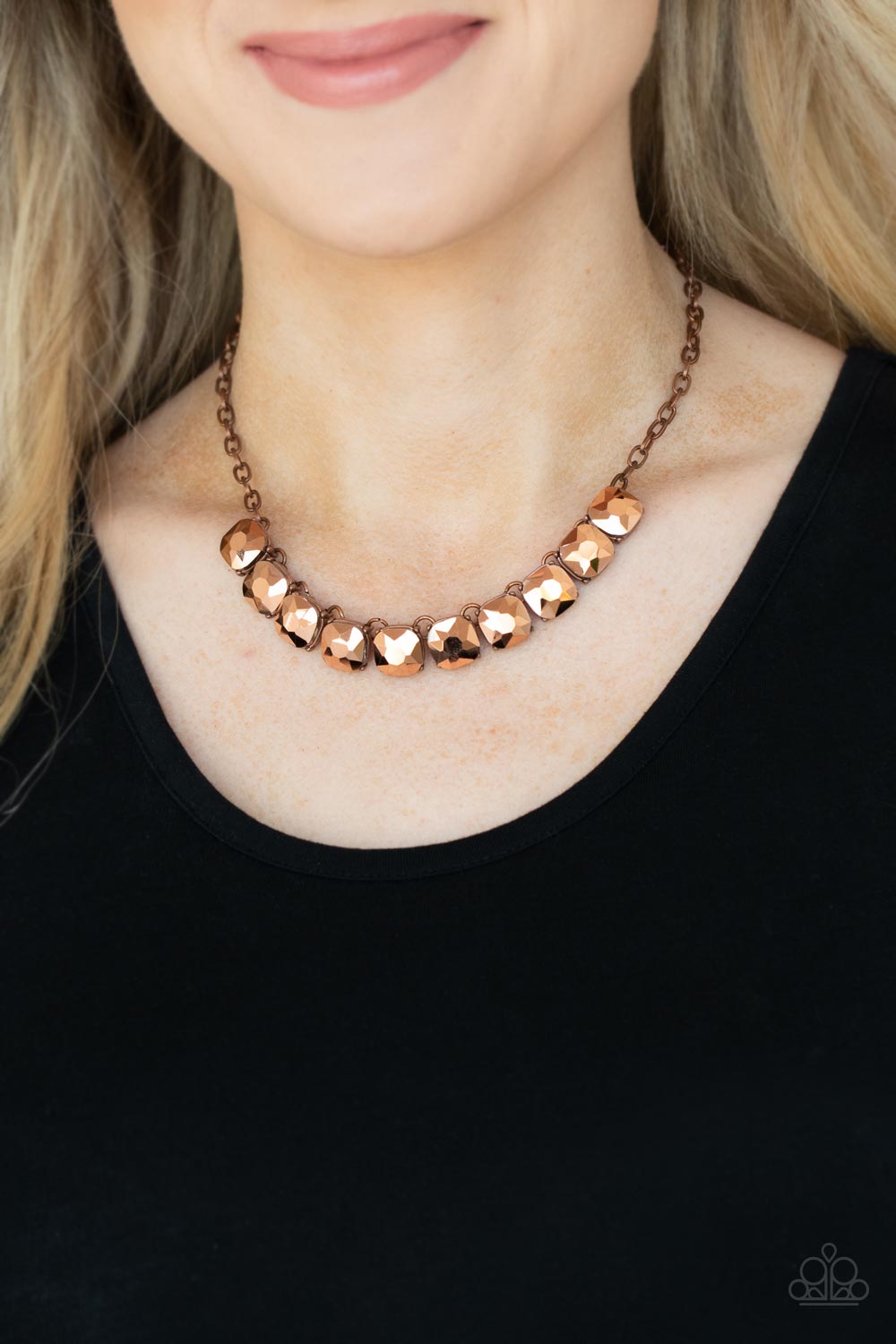 Paparazzi Radiance Squared Copper Short Necklace