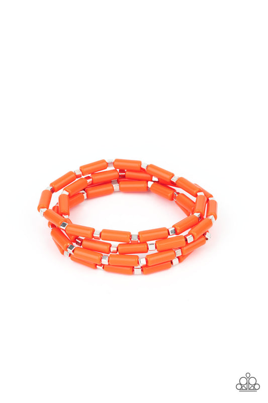 Paparazzi Radiantly Retro Orange Stretch Bracelet - P9WH-OGXX-143XX