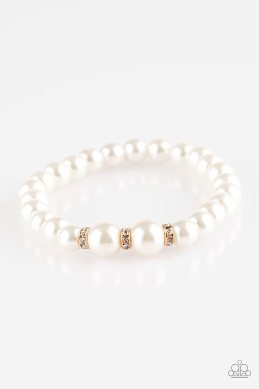 Paparazzi Radiantly Royal Gold Stretch Bracelet