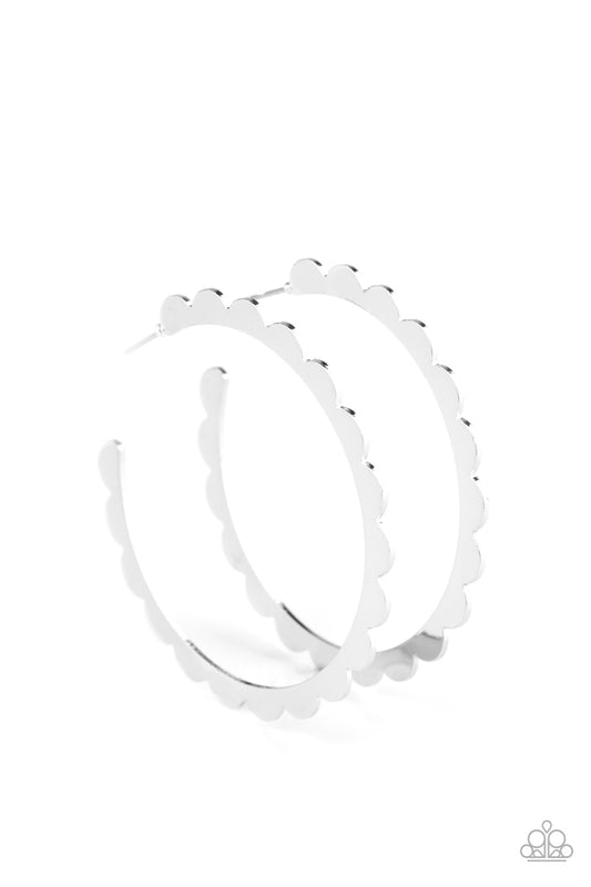 Paparazzi Radiant Ridges Silver Post Hoop Earrings