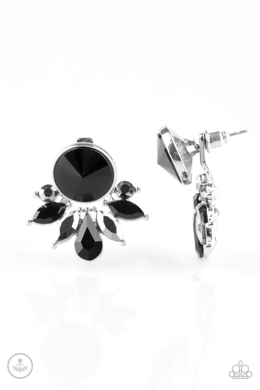 Paparazzi Radically Royal Black Jacket Post Earrings - P5PO-BKXX-063XX