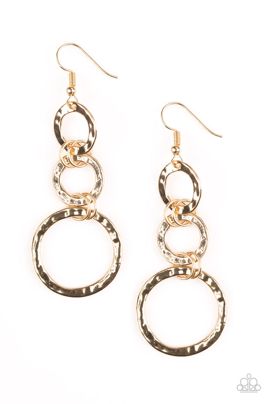 Paparazzi Radical Revolution Gold Fishhook Earrings