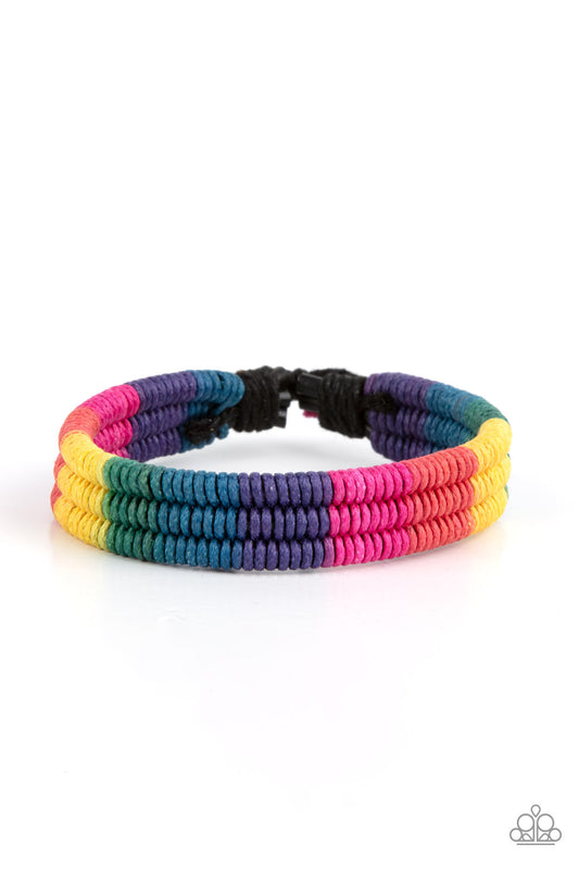 Paparazzi Rainbow Renegade Multi Sliding Knot Bracelet - P9UR-MTXX-236XX