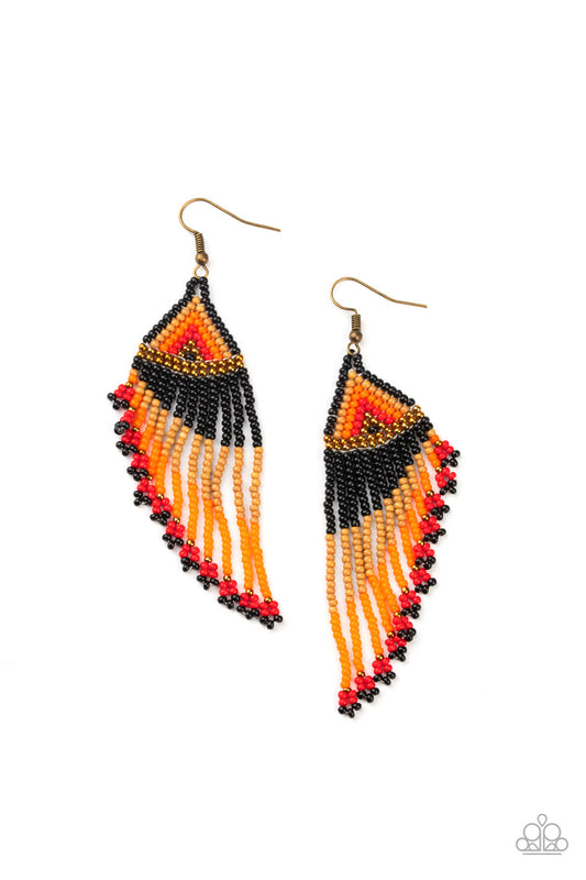 Paparazzi Rainbow Winds Black Seed Bead Fishhook Earrings