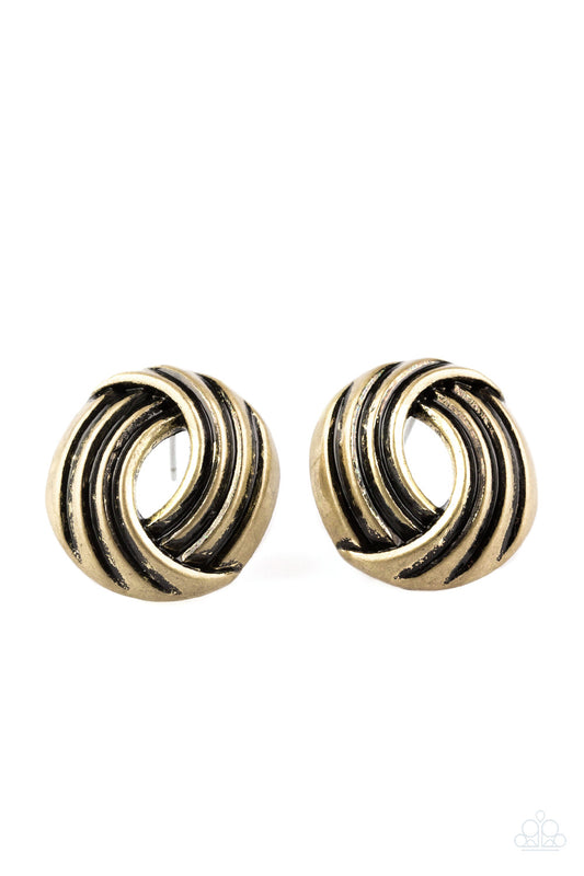 Paparazzi Rare Refinement Brass Post Earrings