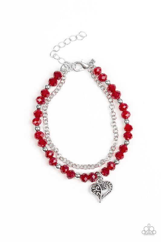 Paparazzi Rare Romance Red Clasp Bracelet - P9RE-RDXX-091XX