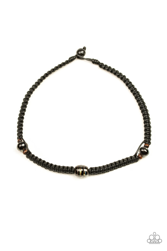 Paparazzi Rate Of Climb Black Men's Short Necklace