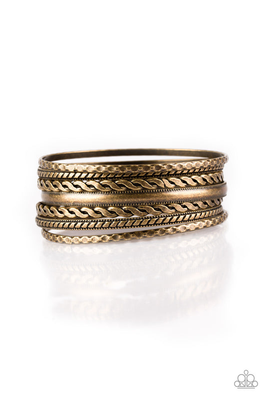 Paparazzi Rattle and Roll Brass Bangle Bracelet