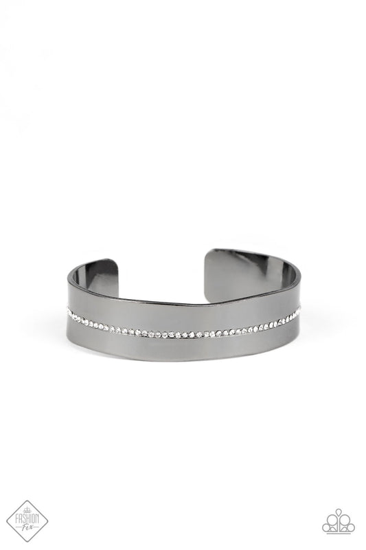 Paparazzi Raw Razzle Black Cuff Bracelet - Fashion Fix Magnificent Musings September 2020