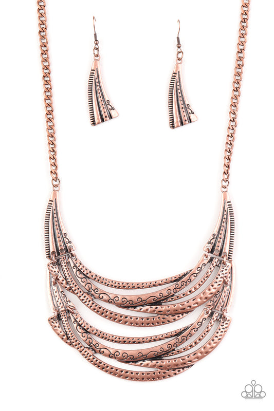 Paparazzi Read Between The Vines Copper Short Necklace
