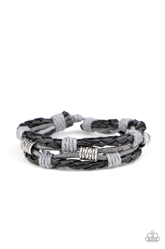 Paparazzi Really Rugged Black Sliding Knot Bracelet