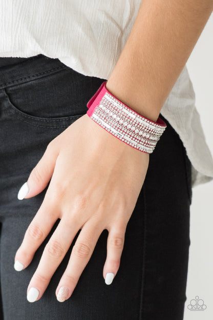 Paparazzi Rebel Radiance Pink Single Wrap Snap Bracelet