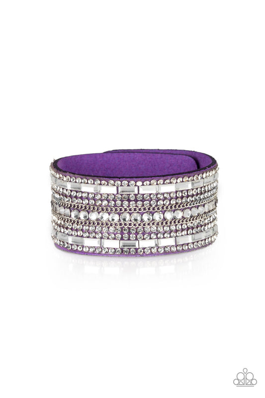 Paparazzi Rebel Radiance Purple Single Wrap Snap Bracelet - P9DI-URPR-043XX