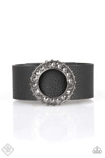 Paparazzi Rebel Razzle Black Single Wrap Snap Bracelet - Fashion Fix Magnificent Musings February 2019