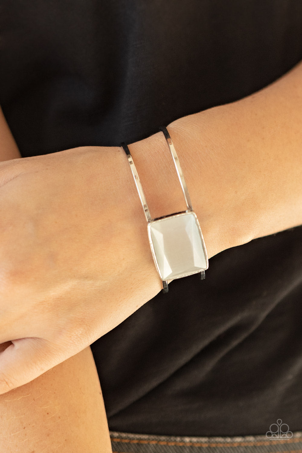 Paparazzi Rehearsal Refinement White Cuff Bracelet