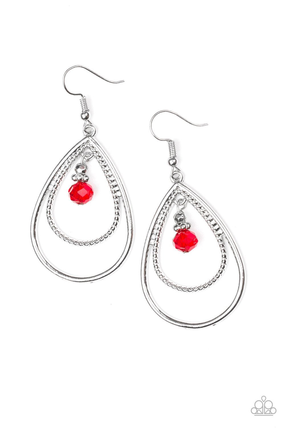 Paparazzi Reign On My Parade Red Fishhook Earrings