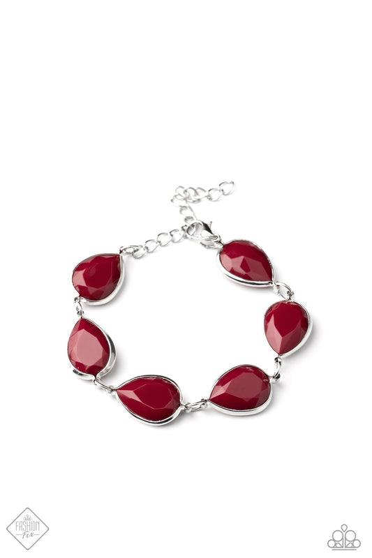 Paparazzi REIGNy Days Red Clasp Bracelet - Fashion Fix Glimpses of Malibu December 2020