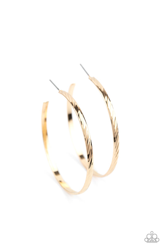 Paparazzi Reporting For Duty Gold Post Hoop Earrings