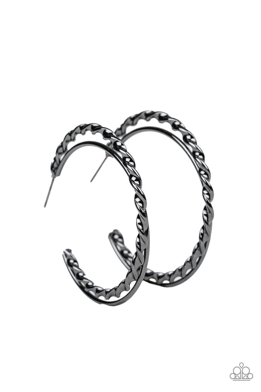 Paparazzi Retro Twist Black Post Earrings