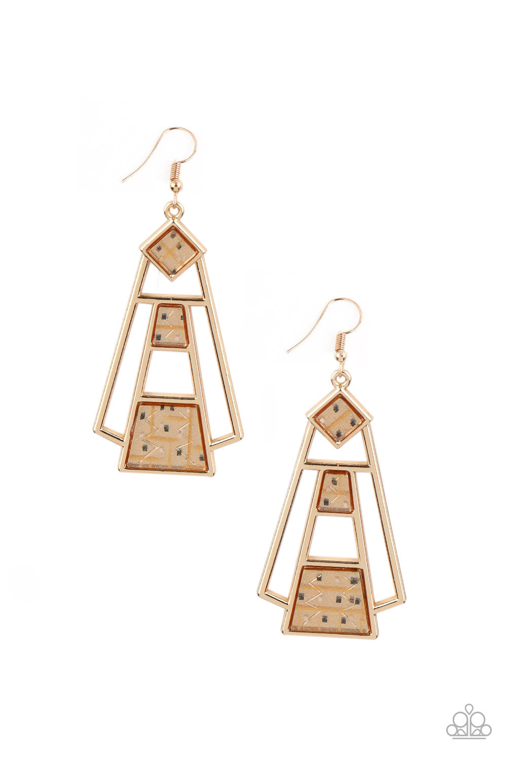 Paparazzi Retro Minimalist Gold Fishhook Earrings