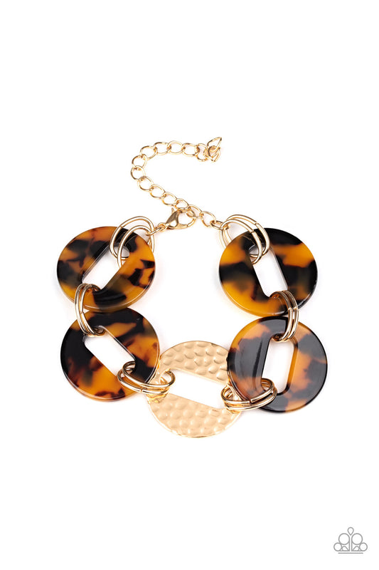 Paparazzi Retro Recharge Brown Clasp Bracelet
