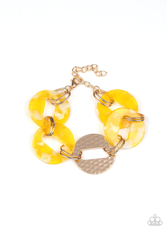 Paparazzi Retro Recharge Yellow Clasp Bracelet