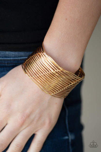 Paparazzi Retro Revamp Gold Cuff Bracelet