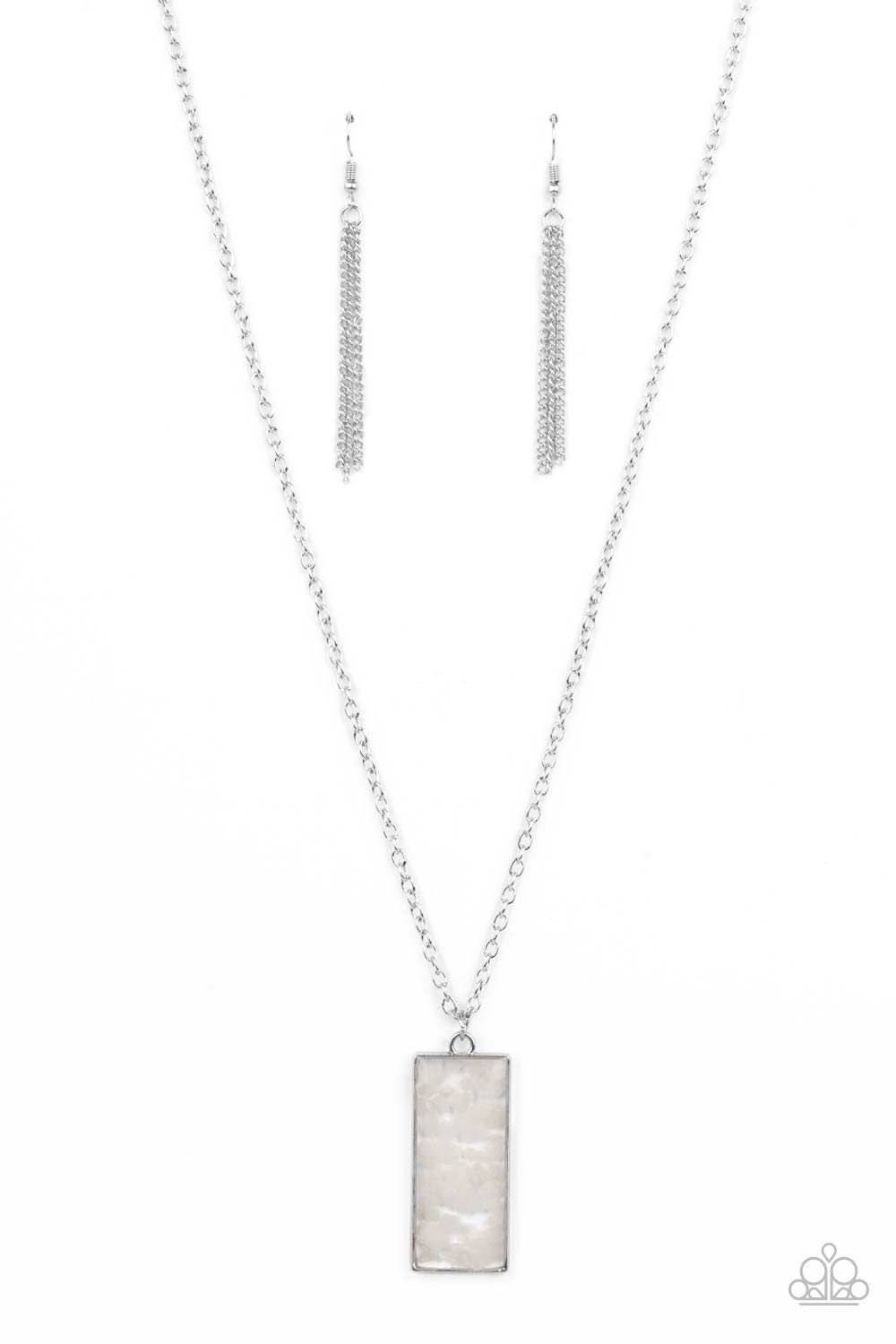 Paparazzi Retro Rock Collection White Long Necklace