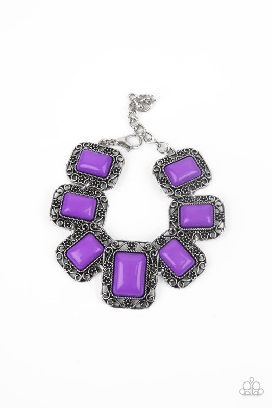 Paparazzi Retro Rodeo Purple Clasp Bracelet
